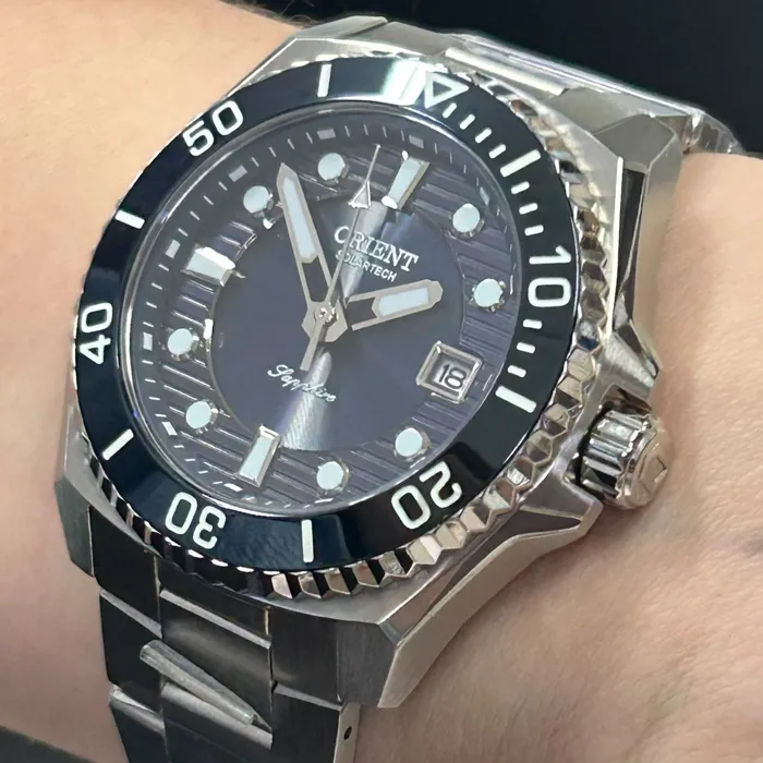 Relógio Orient Solartech ST Elite Sea MBSS1538 Azul | Taniguchi Relógios