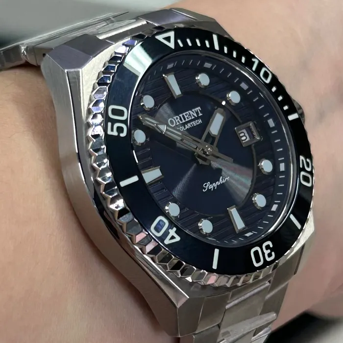 Relógio Orient Solartech ST Elite Sea MBSS1538 Azul | Taniguchi Relógios