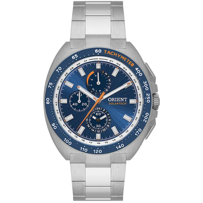 Relógio Orient Solartech Cronógrafo MBSSC298 Azul 42mm | Taniguchi Relógios