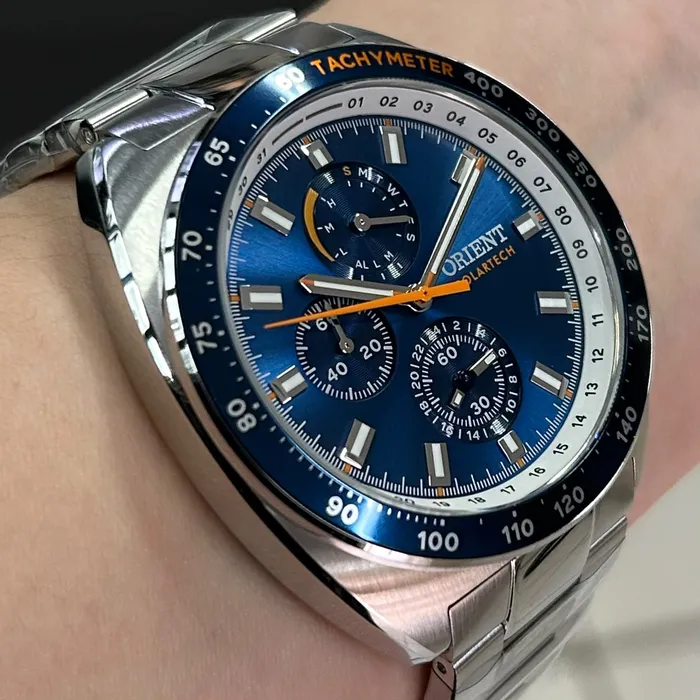 Relógio Orient Solartech Cronógrafo MBSSC298 Azul 42mm | Taniguchi Relógios