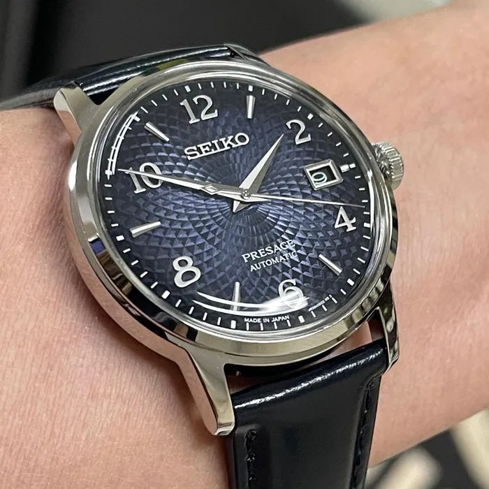 Seiko Presage Cocktail Time SRPE43J1 Old Clock Azul | Taniguchi Relógios