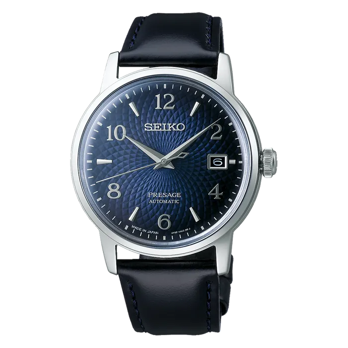 Seiko Presage Cocktail Time SRPE43J1 Old Clock Azul | Taniguchi Relógios