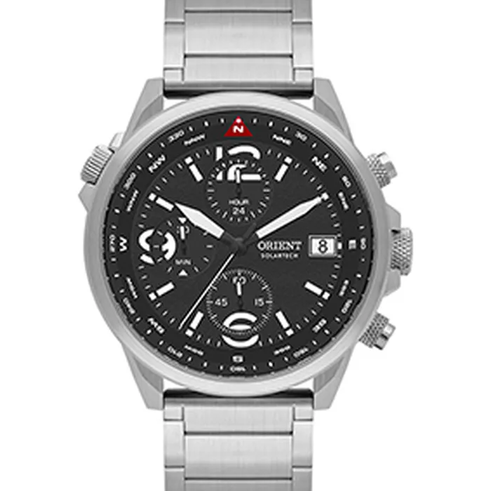 Relógio Orient Solartech Cronógrafo MBSSC287 Prata 44mm | Taniguchi Relógios