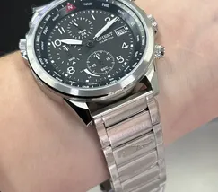 Relógio Orient Solartech Cronógrafo MBSSC287 Prata 44mm | Taniguchi Relógios - imagem 5