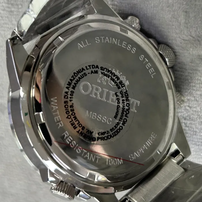 Relógio Orient Solartech Cronógrafo MBSSC287 Prata 44mm | Taniguchi Relógios