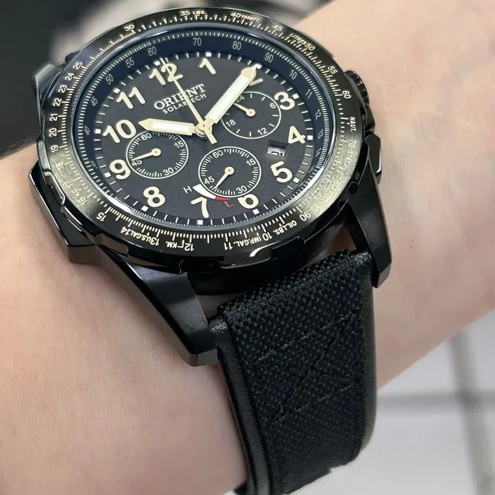 Relógio Orient Solartech Sports Pilot MPSNC007 Preto 45mm | Taniguchi Relógios