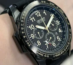Relógio Orient Solartech Sports Pilot MPSNC007 Preto 45mm | Taniguchi Relógios - imagem 3