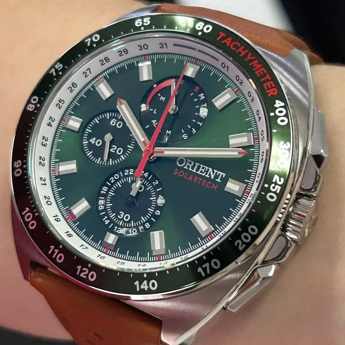 Relógio Orient Solartech Elite Land MBSCC070 Verde 42mm | Taniguchi Relógios