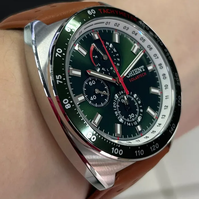 Relógio Orient Solartech Elite Land MBSCC070 Verde 42mm | Taniguchi Relógios