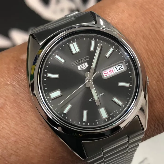 Relógio Seiko 5 Sports Automático SNXS79B1 Preto 37mm | Taniguchi Relógios