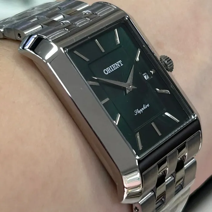 Relógio Orient Eternal Tank Quartz GBSS1059-E1SX Verde 29mm | Taniguchi Relógios