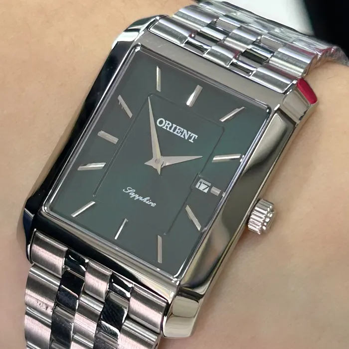 Relógio Orient Eternal Tank Quartz GBSS1059-E1SX Verde 29mm | Taniguchi Relógios