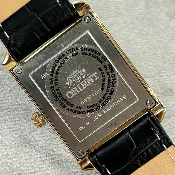 Relógio Orient Eternal Tank Quartz GGSC1003-G1PX Preto 29mm | Taniguchi Relógios