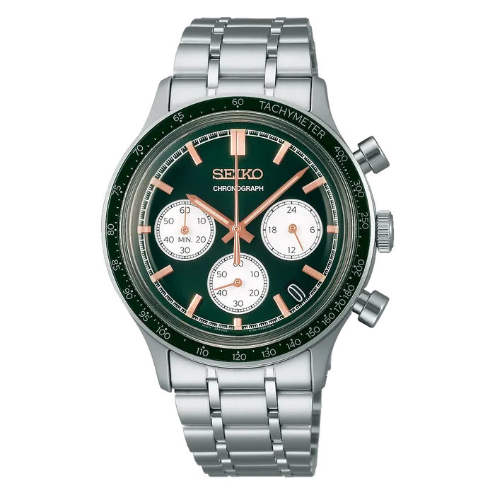 Relógio Seiko Essentials Chronograph SSB481 Verde 38mm | Taniguchi Relógios