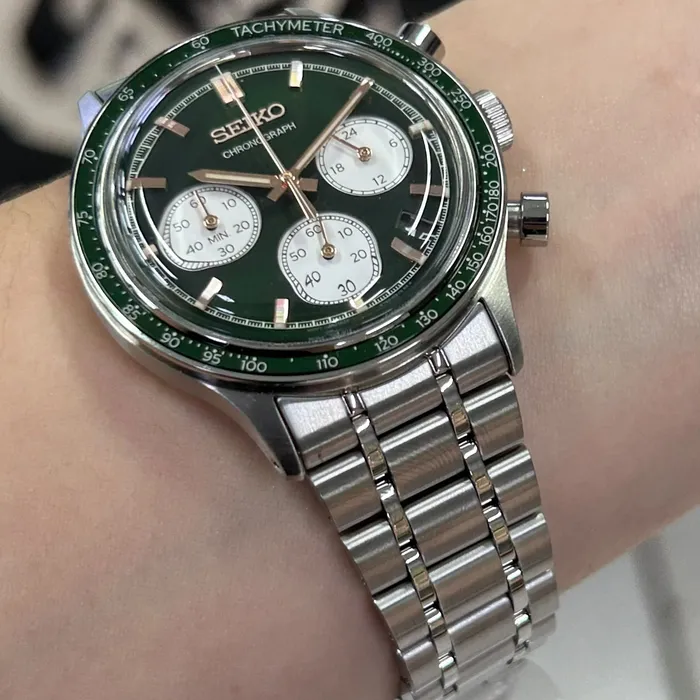 Relógio Seiko Essentials Chronograph SSB481 Verde 38mm | Taniguchi Relógios