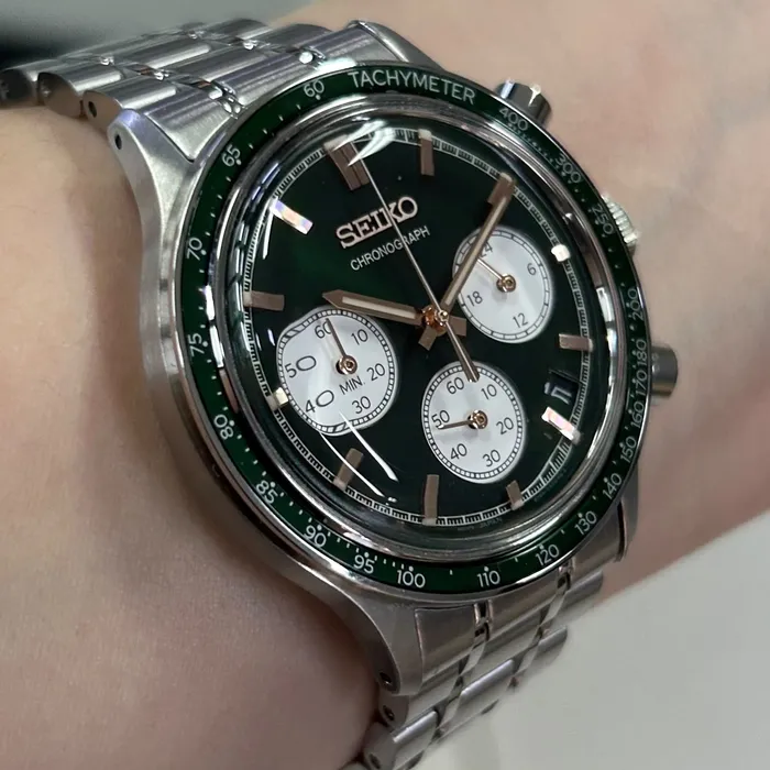 Relógio Seiko Essentials Chronograph SSB481 Verde 38mm | Taniguchi Relógios