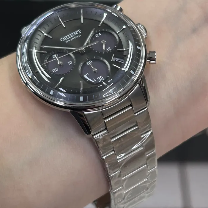 Relógio Orient Solartech Cronógrafo MBSSC265 G1SX Prata 42mm | Taniguchi Relógios
