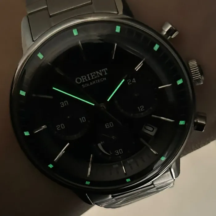 Relógio Orient Solartech Cronógrafo MBSSC265 G1SX Prata 42mm | Taniguchi Relógios