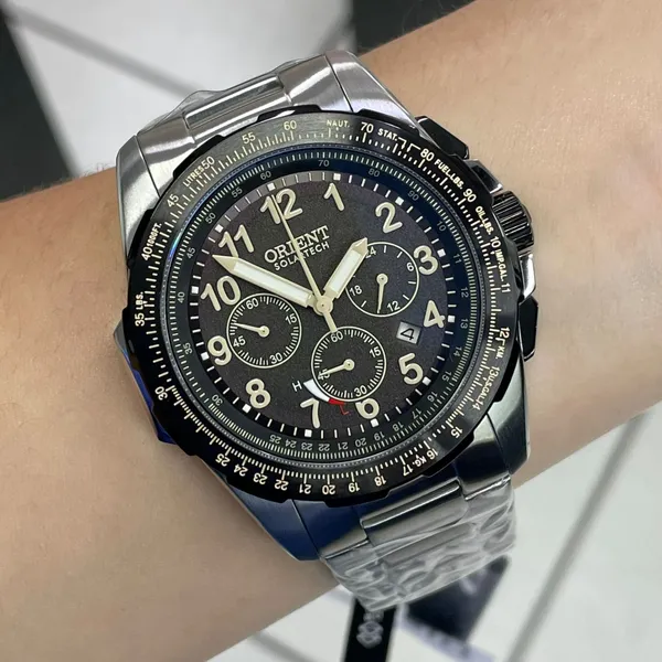 Orient Solartech Cronografo Sports Pilot MBSSC289 Preto
