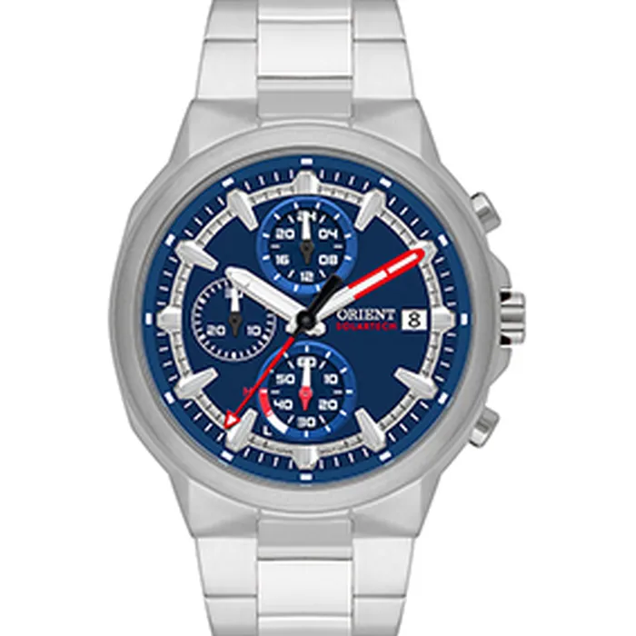 Relógio Orient Solartech Cronógrafo MBSSC282 D1SX Azul 42mm | Taniguchi Relógios