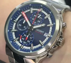 Relógio Orient Solartech Cronógrafo MBSSC282 D1SX Azul 42mm | Taniguchi Relógios - imagem 4