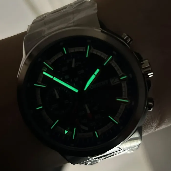Relógio Orient Solartech Cronógrafo MBSSC282 D1SX Azul 42mm | Taniguchi Relógios