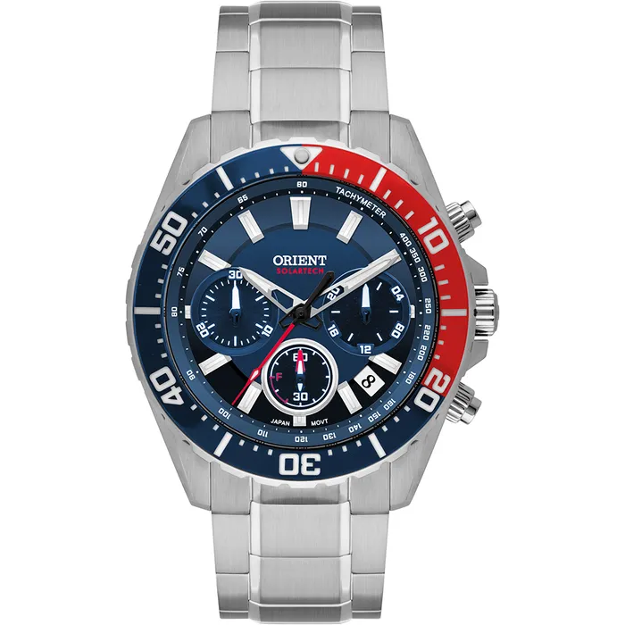 Relógio Orient Solartech Elite Sea MBSSC288 DVSX Pepsi 43mm | Taniguchi Relógios