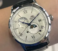 Relógio Orient Bambino Sun & Moon RA-AK0802S30B Branco | Taniguchi Relógios - imagem 1