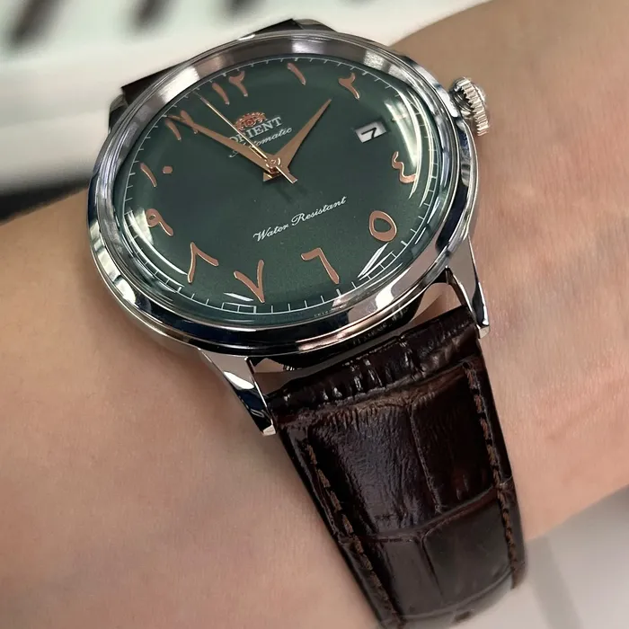 Relógio Orient Bambino Arabic Dial RA-AC0035E30B Verde | Taniguchi Relógios
