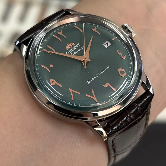 Relógio Orient Bambino Arabic Dial RA-AC0035E30B Verde | Taniguchi Relógios
