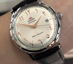 Relógio Orient Bambino Arabic Dial RA-AC0038S30B Branco | Taniguchi Relógios - imagem 1