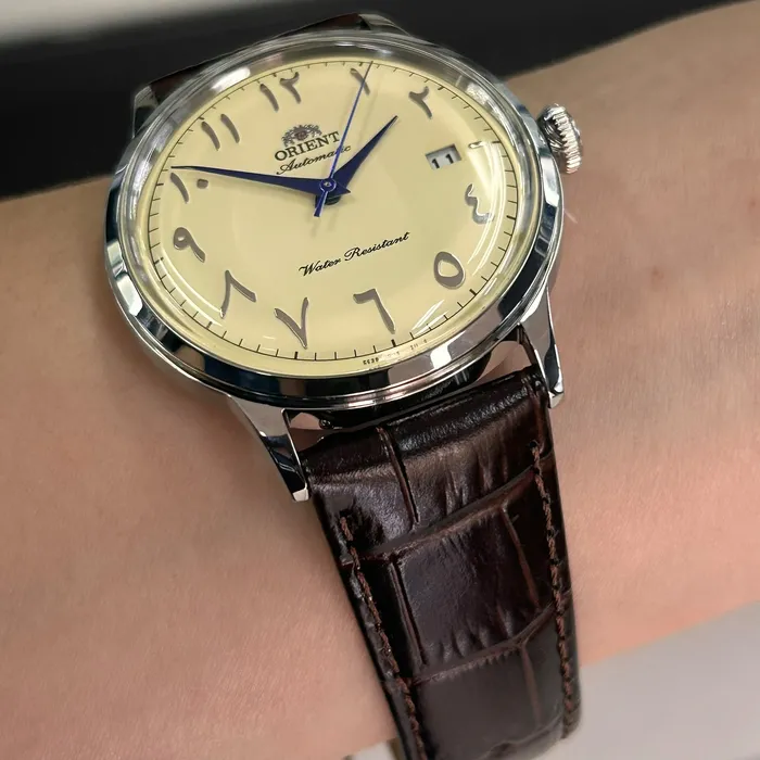 Relógio Orient Bambino Arabic Dial RA-AC0039Y30B Marfim | Taniguchi Relógios