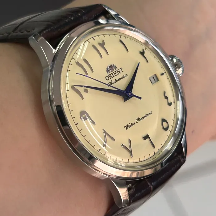 Relógio Orient Bambino Arabic Dial RA-AC0039Y30B Marfim | Taniguchi Relógios