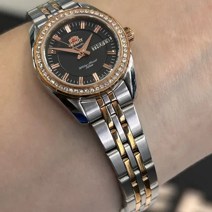 Relógio Orient 3 Estrelas Automático Feminino Azul NH6MM006 24mm | Taniguchi Relógios