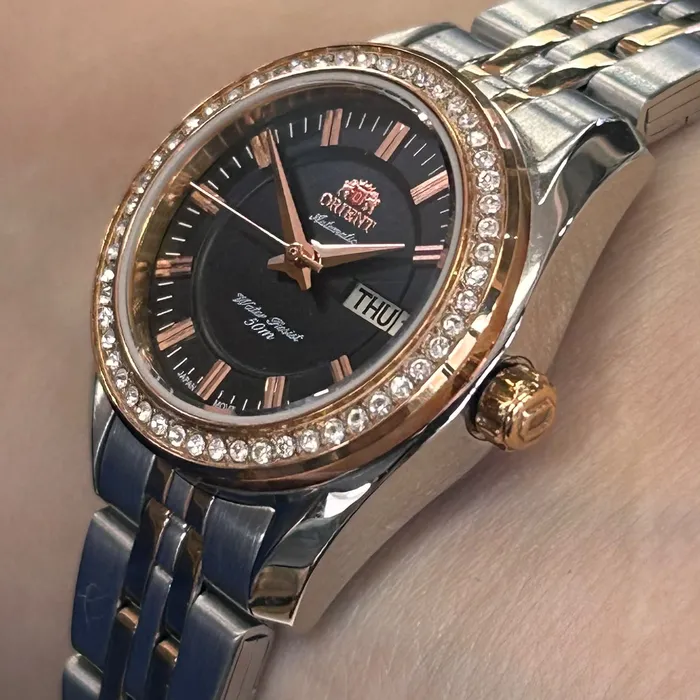 Relógio Orient 3 Estrelas Automático Feminino Azul NH6MM006 24mm | Taniguchi Relógios