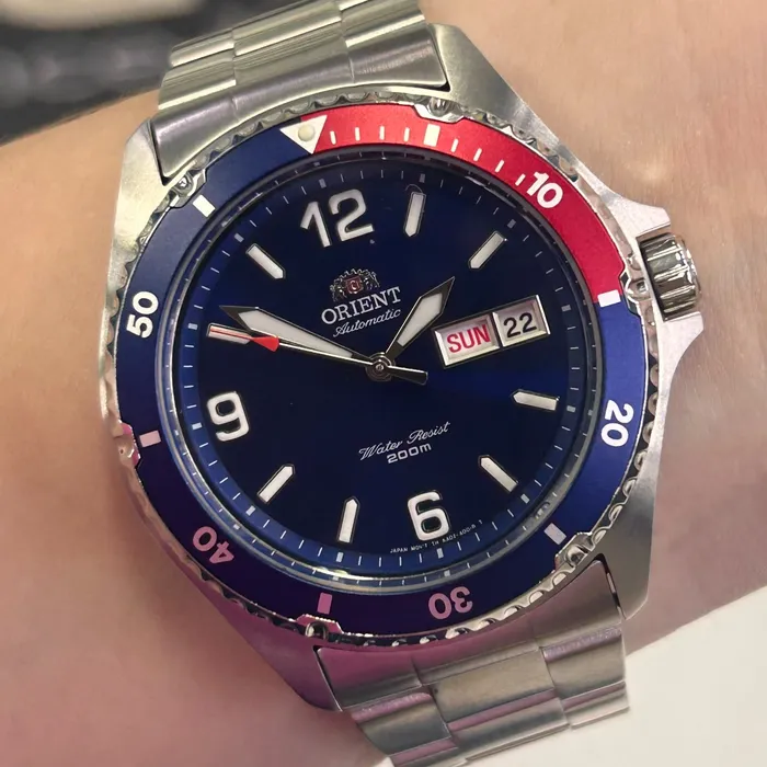 Relógio Orient Mako 3 Automático Azul FAA02009D9 41,5mm | Taniguchi Relógios