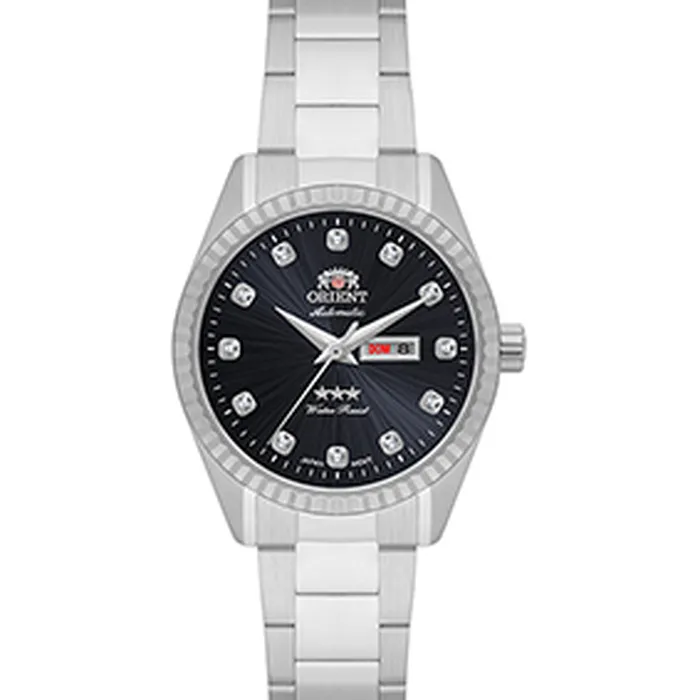 Relógio Orient 3 Estrelas Automático Feminino Prata NH6SS007 33mm | Taniguchi Relógios