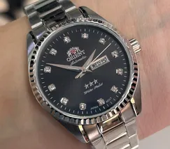 Relógio Orient 3 Estrelas Automático Feminino Prata NH6SS007 33mm | Taniguchi Relógios - imagem 1