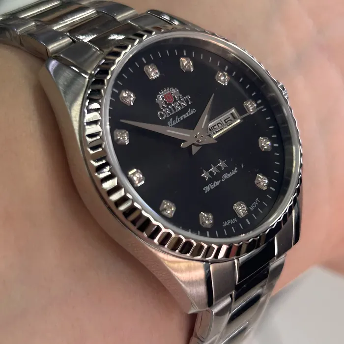 Relógio Orient 3 Estrelas Automático Feminino Prata NH6SS007 33mm | Taniguchi Relógios