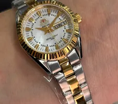 Relógio Orient 3 Estrelas Feminino Automático NH6MM005 B1SK Bicolor | Taniguchi Relógios - imagem 5
