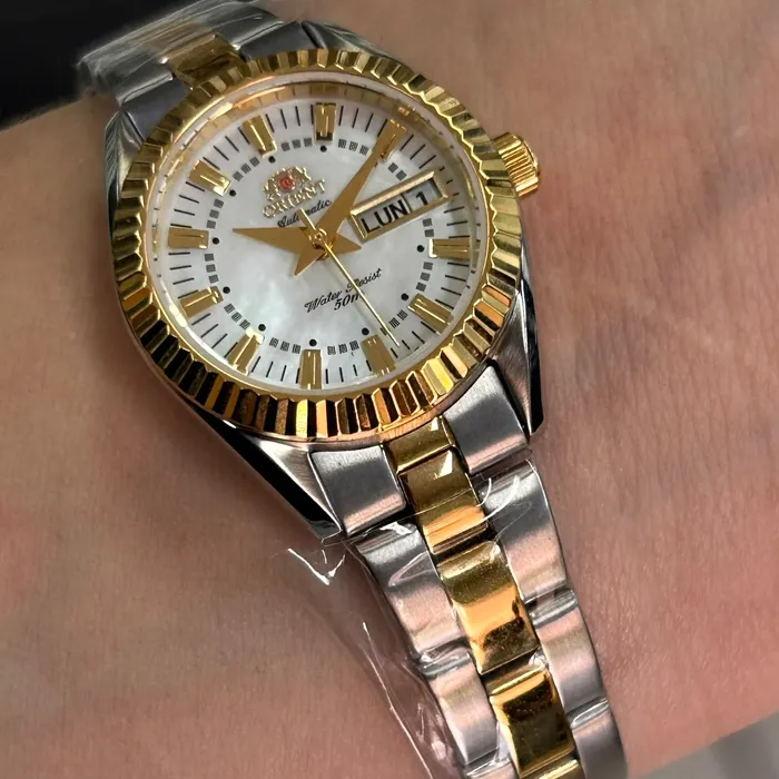 Relógio Orient 3 Estrelas Feminino Automático NH6MM005 B1SK Bicolor | Taniguchi Relógios