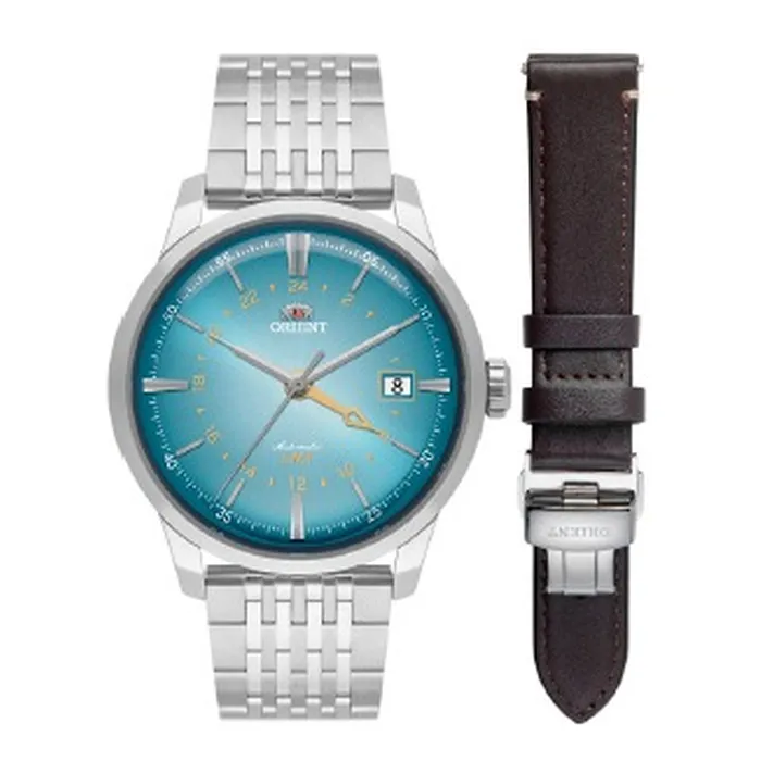 Relógio Orient Special Calibers GMT NH3SS019-E1SX Azul Turquesa | Taniguchi Relógios