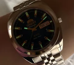 Relógio Orient 3 Estrelas Automático Heritage Safira YN6SS005 DRSX Azul 38,5mm 100m | Taniguchi Relógios - imagem 5