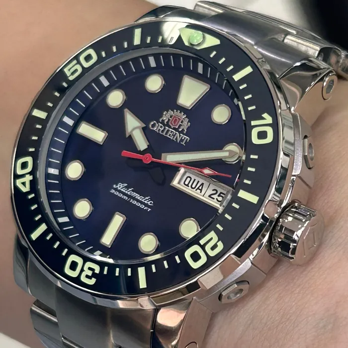 Relógio Orient Poseidon Automático Safirado YN6SS013 Azul Diver 300m 45mm Calibre YN66 | Taniguchi Relógios