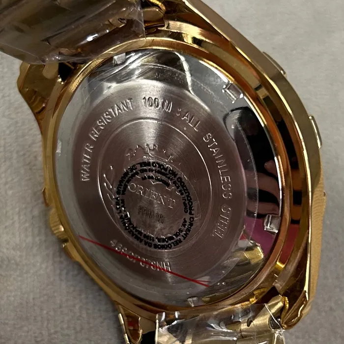 Relógio Orient 3 Estrelas Automático NH36 469GP078NH Dourado Azul 47mm 100m | Taniguchi Relógios