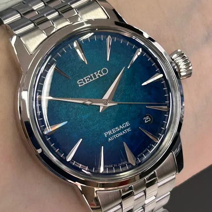 Relógio Seiko Presage Automático Cocktail Time HCB001J1 Crushed Ice Aço 38,5mm | Taniguchi Relógios