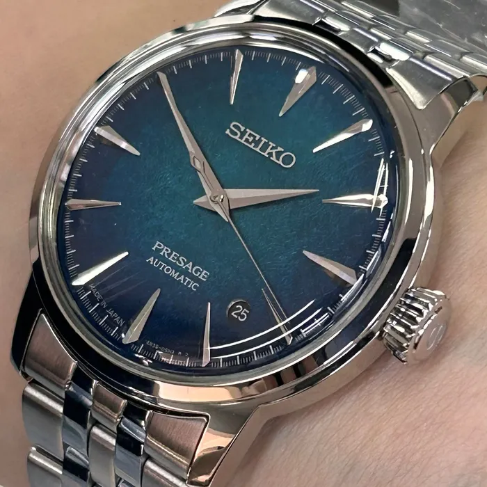 Relógio Seiko Presage Automático Cocktail Time HCB001J1 Crushed Ice Aço 38,5mm | Taniguchi Relógios