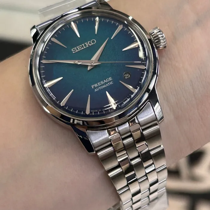 Relógio Seiko Presage Automático Cocktail Time HCB001J1 Crushed Ice Aço 38,5mm | Taniguchi Relógios