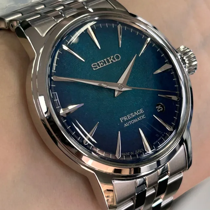 Relógio Seiko Presage Automático Cocktail Time HCB001J1 Crushed Ice Aço 38,5mm | Taniguchi Relógios