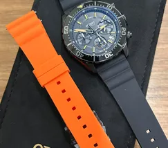 Relógio Orient Solartech Cronógrafo Elite Sea MPSPC020-P1PX Preto Safira 43mm 100m | Taniguchi Relógios - imagem 6
